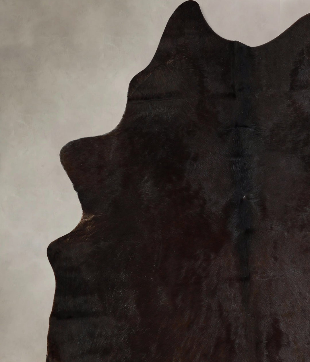 Solid Black X-Large Brazilian Cowhide Rug 7'3"H x 6'0"W #A43168 by Hud