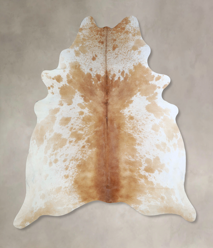 Beige and White XX-Large Brazilian Cowhide Rug 8'6"H x 7'2"W #A43178 by Hudson Hides