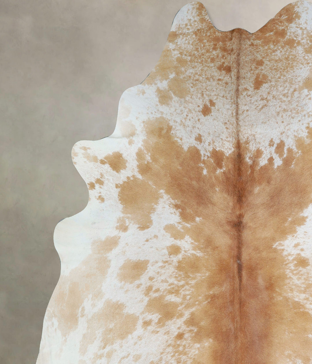 Beige and White XX-Large Brazilian Cowhide Rug 8'6"H x 7'2"W #A43178 b