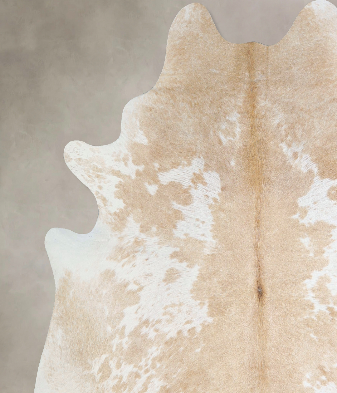 Beige and White X-Large Brazilian Cowhide Rug 7'3"H x 6'5"W #A43179 by