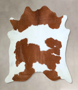 Brown and White X-Large Brazilian Cowhide Rug 6'11"H x 6'8"W #A43186 by Hudson Hides