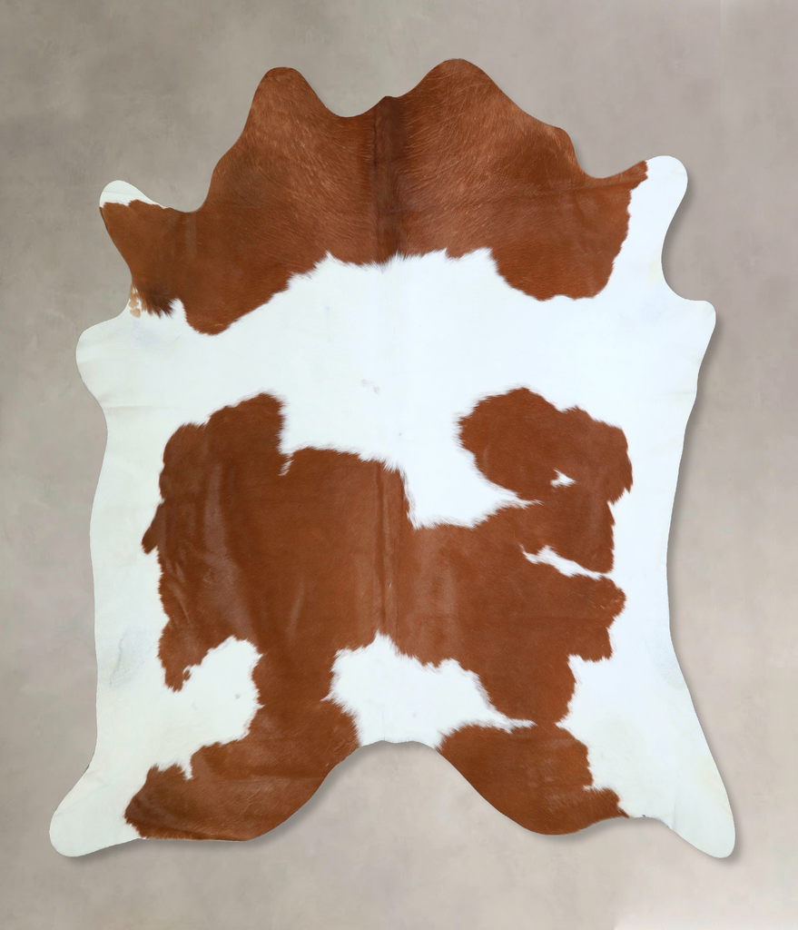 Brown and White X-Large Brazilian Cowhide Rug 6'11"H x 6'8"W #A43186 by Hudson Hides
