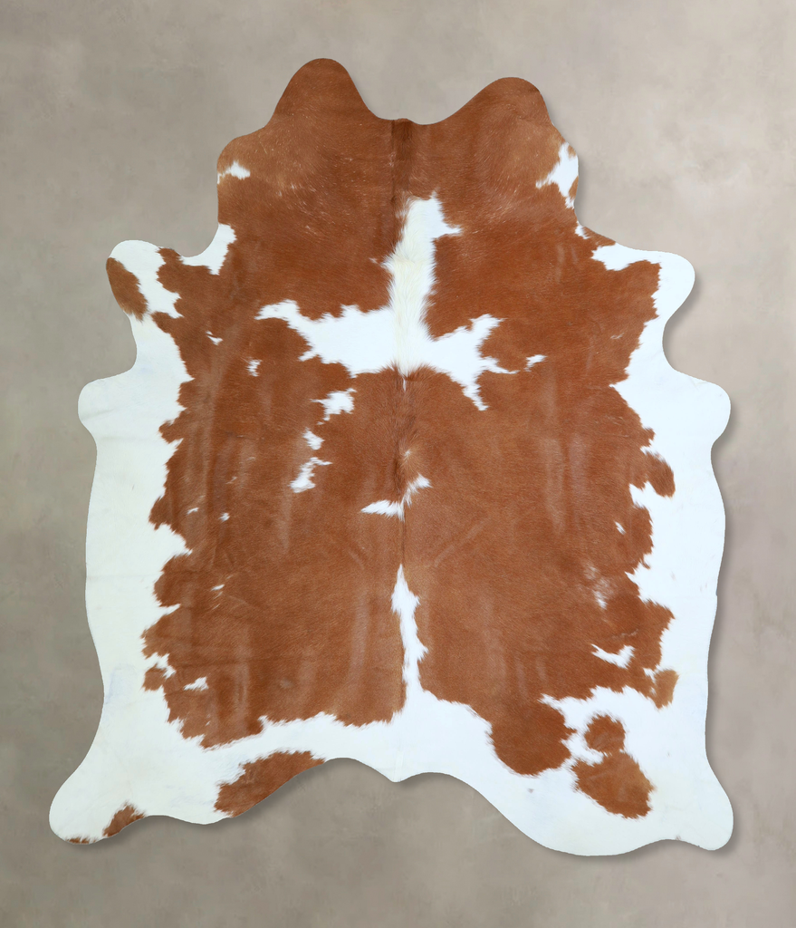 Brown and White X-Large Brazilian Cowhide Rug 7'1"H x 6'5"W #A43187 by Hudson Hides