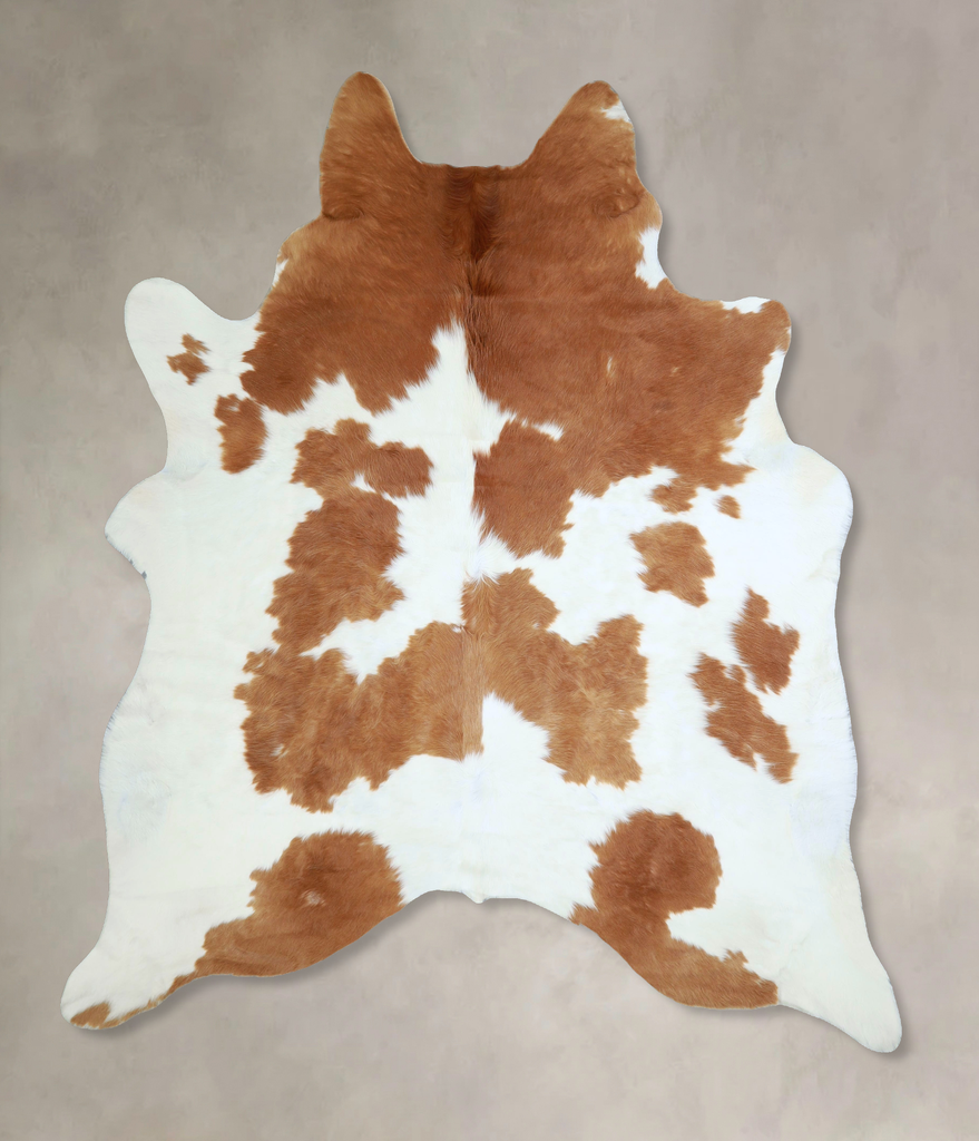 Brown and White XX-Large Brazilian Cowhide Rug 7'9"H x 6'6"W #A43188 by Hudson Hides