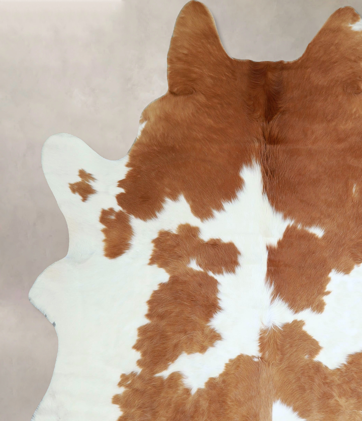 Brown and White XX-Large Brazilian Cowhide Rug 7'9"H x 6'6"W #A43188 by Hudson Hides