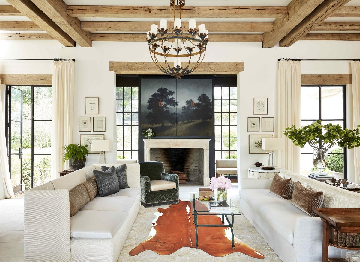 Brown and White Regular Cowhide Rug #A43193