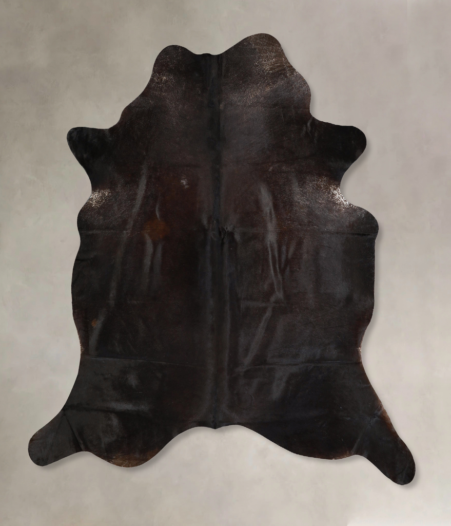 Solid Black X-Large Brazilian Cowhide Rug 6'6"H x 6'3"W #A43194 by Hudson Hides