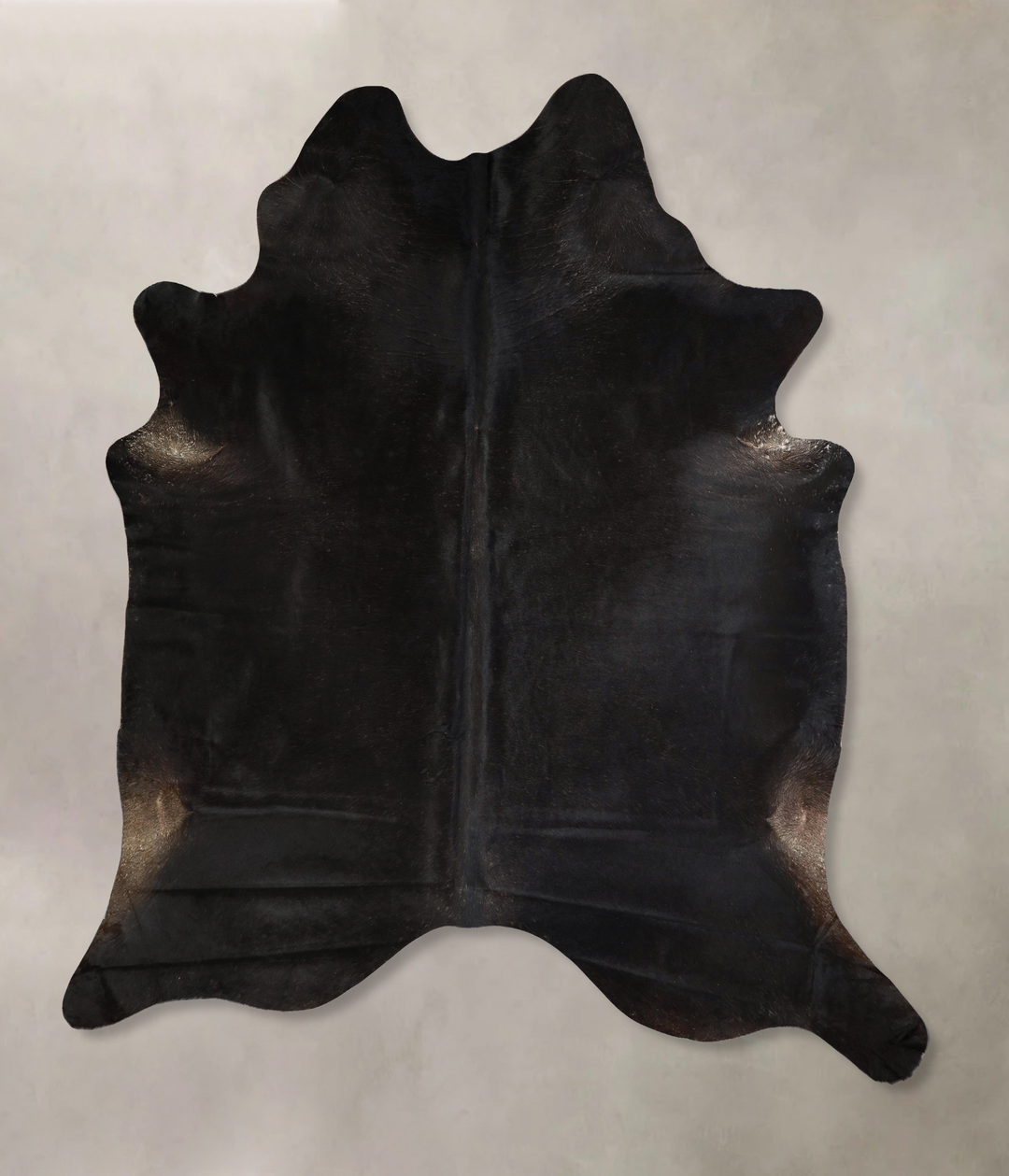 Solid Black XX-Large Brazilian Cowhide Rug 7'11"H x 7'1"W #A43197 by H