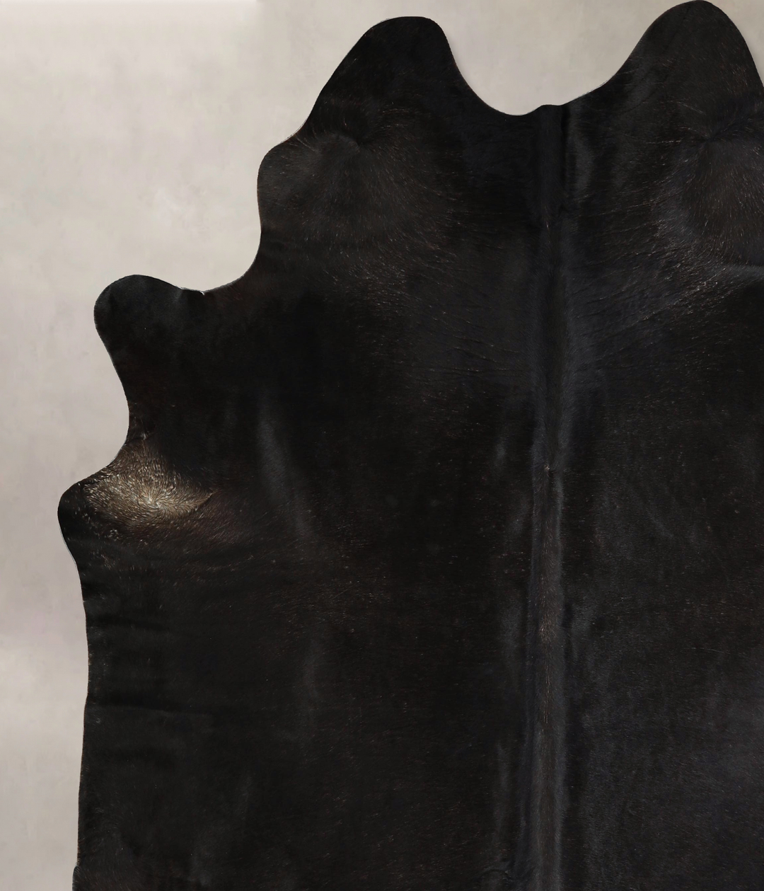Solid Black XX-Large Brazilian Cowhide Rug 7'11"H x 7'1"W #A43197 by H
