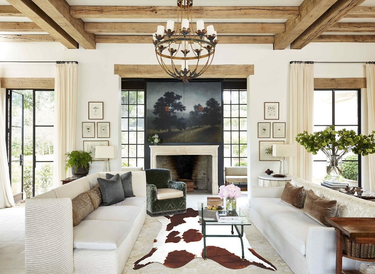 Brown and White Cowhide Rug #A43202