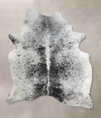 Salt and Pepper Black X-Large Brazilian Cowhide Rug 7'4"H x 6'0"W #A43207 by Hudson Hides