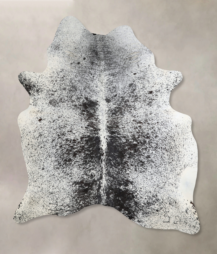 Salt and Pepper Black X-Large Brazilian Cowhide Rug 7'4"H x 6'0"W #A43207 by Hudson Hides