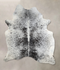 Salt and Pepper Black X-Large Brazilian Cowhide Rug 7'4