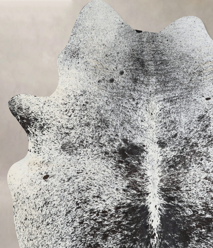 Salt and Pepper Black X-Large Brazilian Cowhide Rug 7'4"H x 6'0"W #A43207 by Hudson Hides