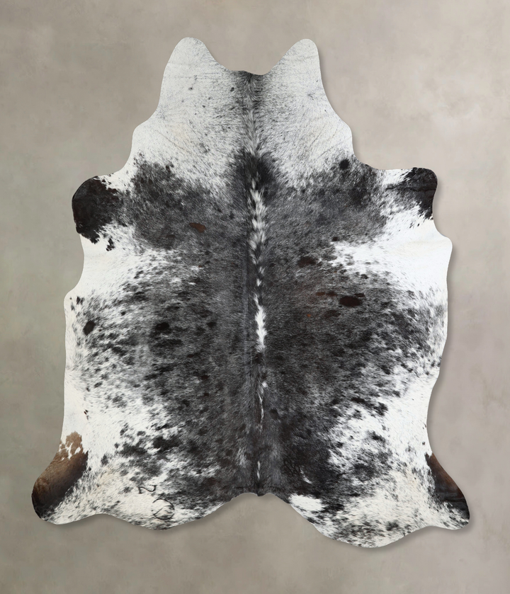 Salt and Pepper Black XX-Large Brazilian Cowhide Rug 7'10"H x 6'7"W #A43208 by Hudson Hides