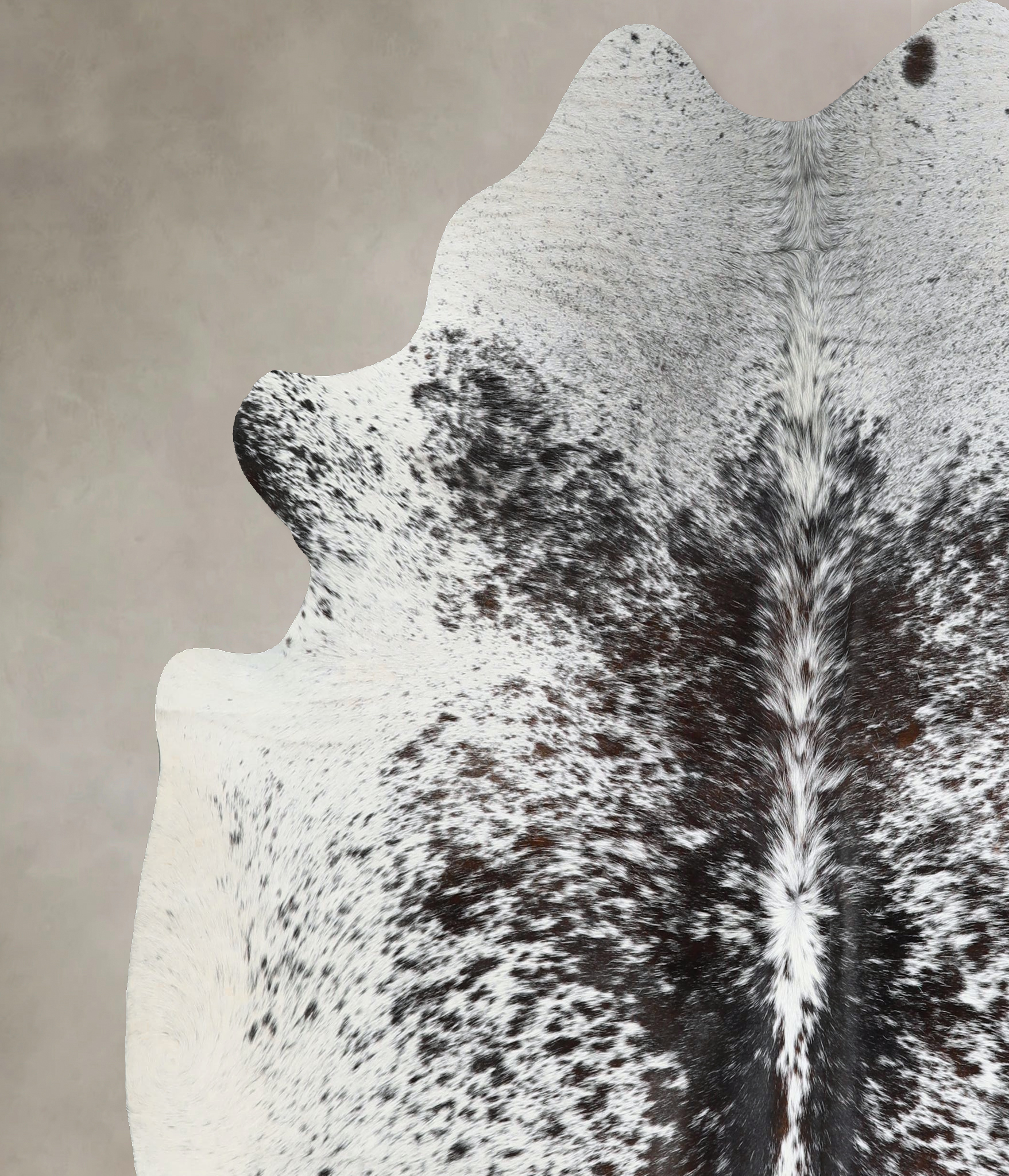 Salt and Pepper Black Cowhide Rug #A43209