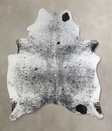 Salt and Pepper Black X-Large Brazilian Cowhide Rug 7'5"H x 5'10"W #A43211 by Hudson Hides