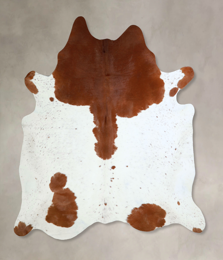 Brown and White X-Large Brazilian Cowhide Rug 7'4"H x 6'8"W #A43222 by Hudson Hides