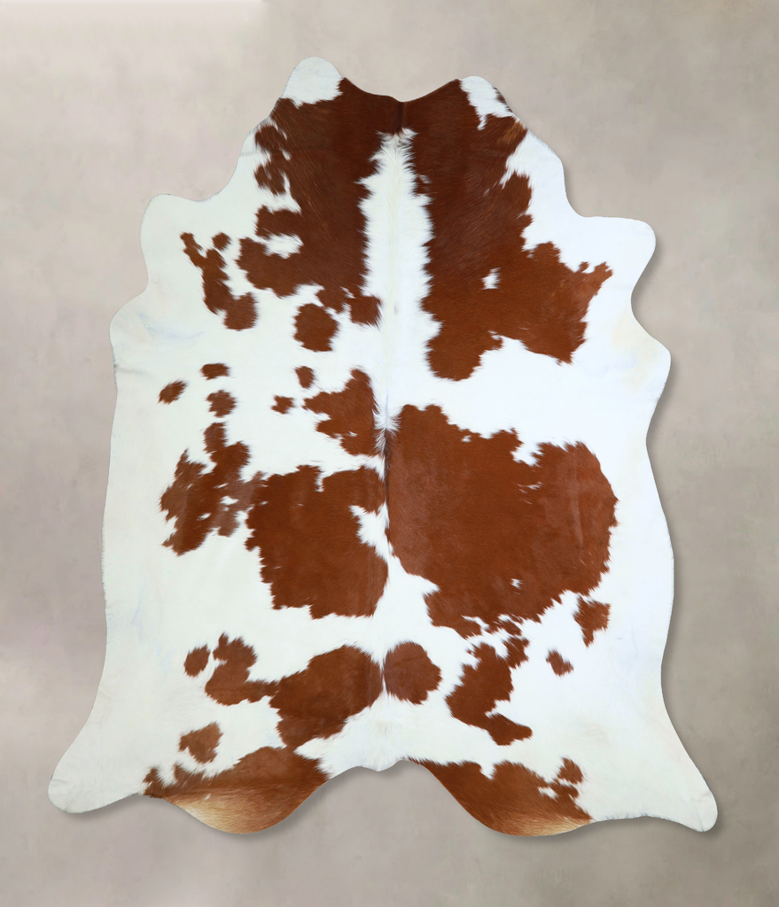 Brown and White XX-Large Brazilian Cowhide Rug 7'8"H x 7'7"W #A43245 by Hudson Hides
