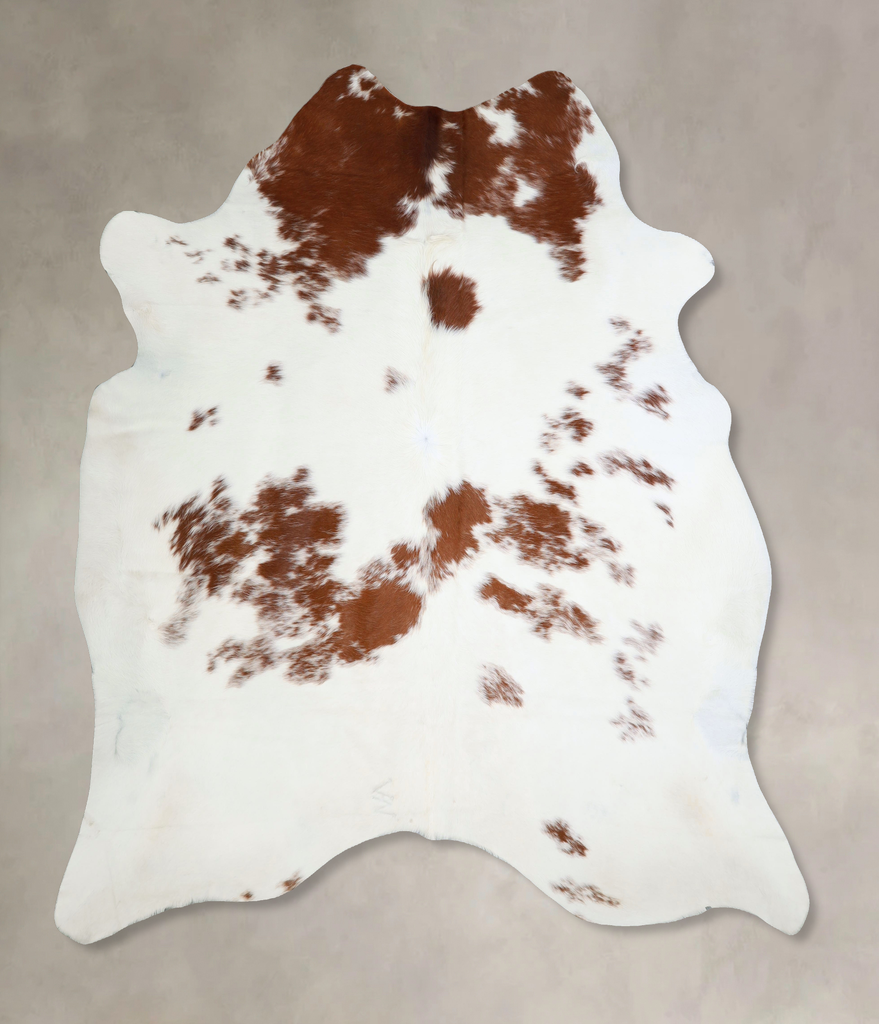 Brown and White XX-Large Brazilian Cowhide Rug 7'8"H x 7'0"W #A43248 by Hudson Hides