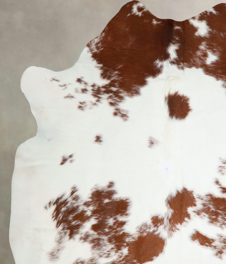 Brown and White XX-Large Brazilian Cowhide Rug 7'8"H x 7'0"W #A43248 by Hudson Hides