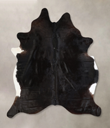 Solid Black X-Large Brazilian Cowhide Rug 7'9"H x 6'4"W #A43255 by Hudson Hides