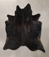 Solid Black X-Large Brazilian Cowhide Rug 7'5"H x 6'7"W #A43257 by Hudson Hides
