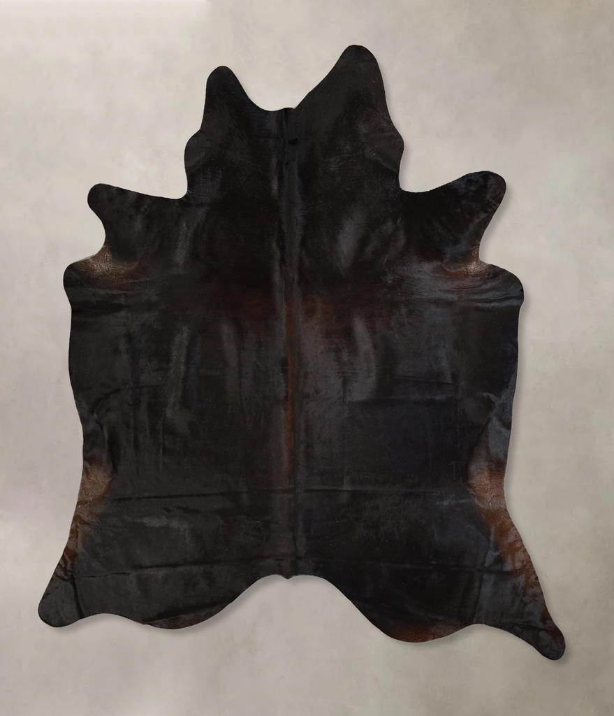 Solid Black X-Large Brazilian Cowhide Rug 7'5"H x 6'7"W #A43257 by Hudson Hides