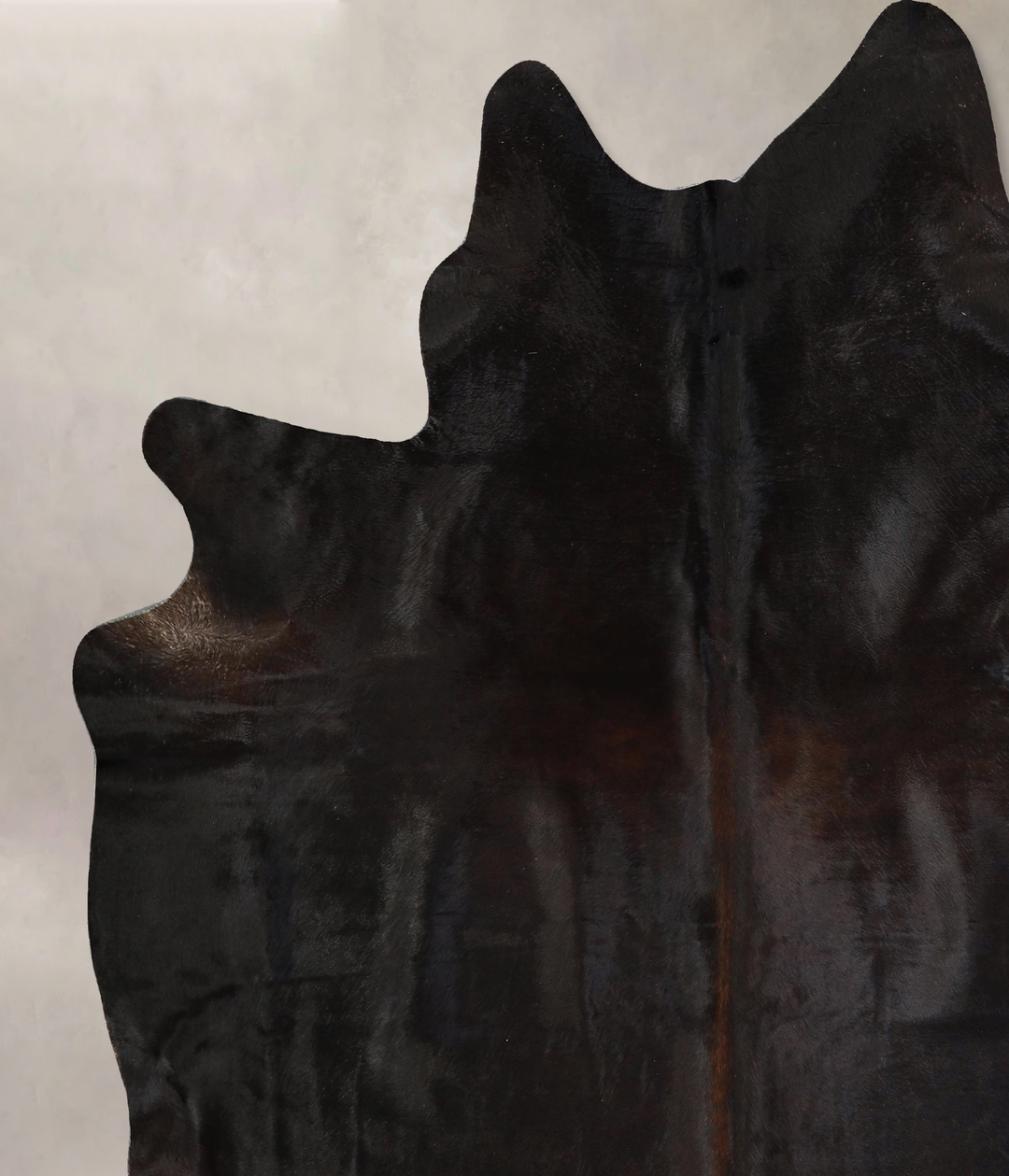 Solid Black X-Large Brazilian Cowhide Rug 7'5"H x 6'7"W #A43257 by Hud