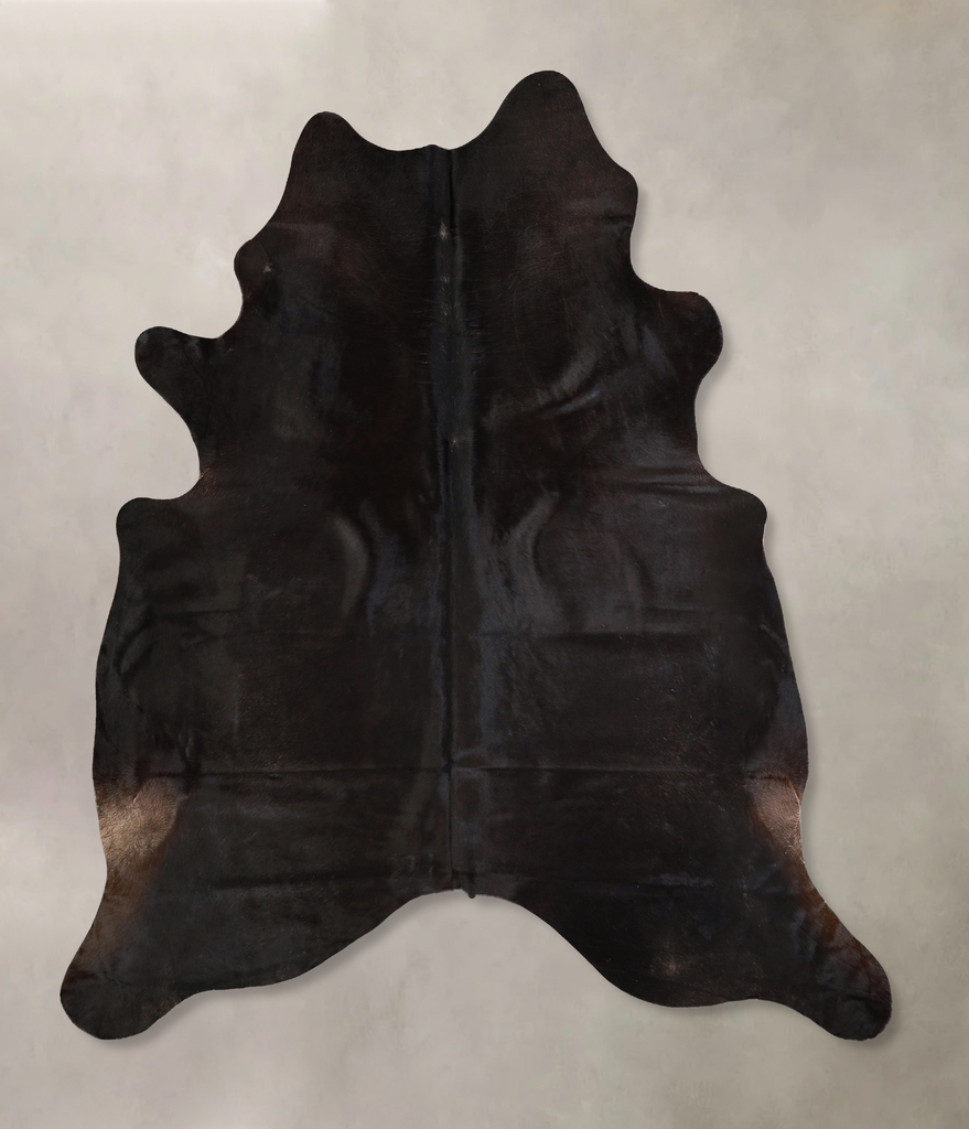 Solid Black X-Large Brazilian Cowhide Rug 7'5"H x 6'6"W #A43258 by Hudson Hides