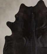 Solid Black X-Large Brazilian Cowhide Rug 7'5"H x 6'6"W #A43258 by Hudson Hides