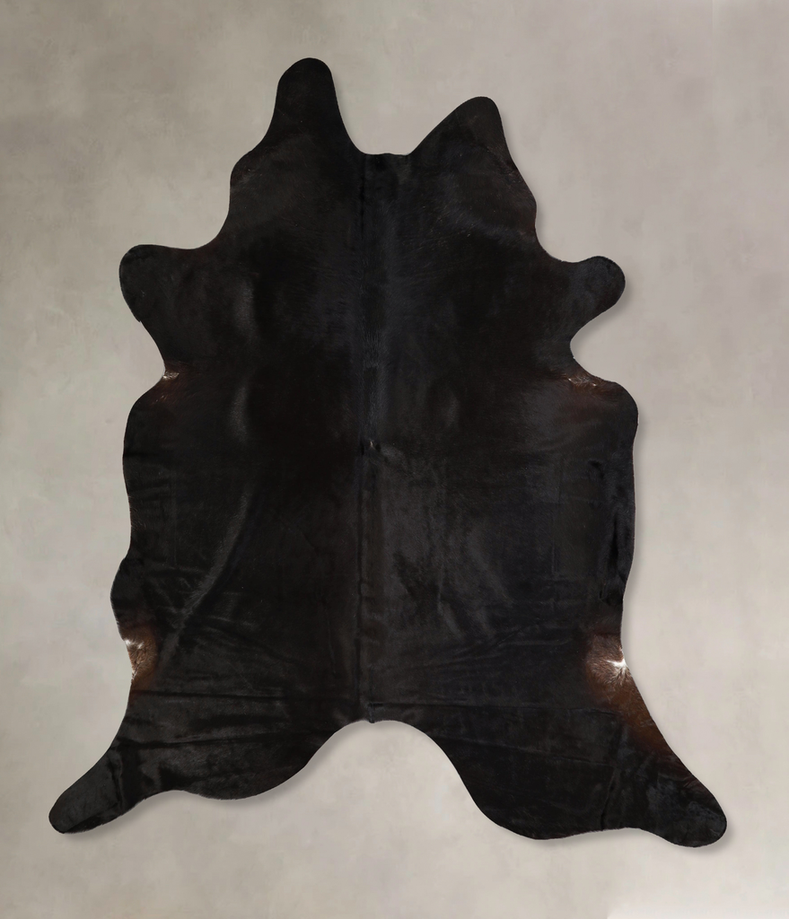 Solid Black X-Large Brazilian Cowhide Rug 7'3"H x 6'10"W #A43265 by Hudson Hides