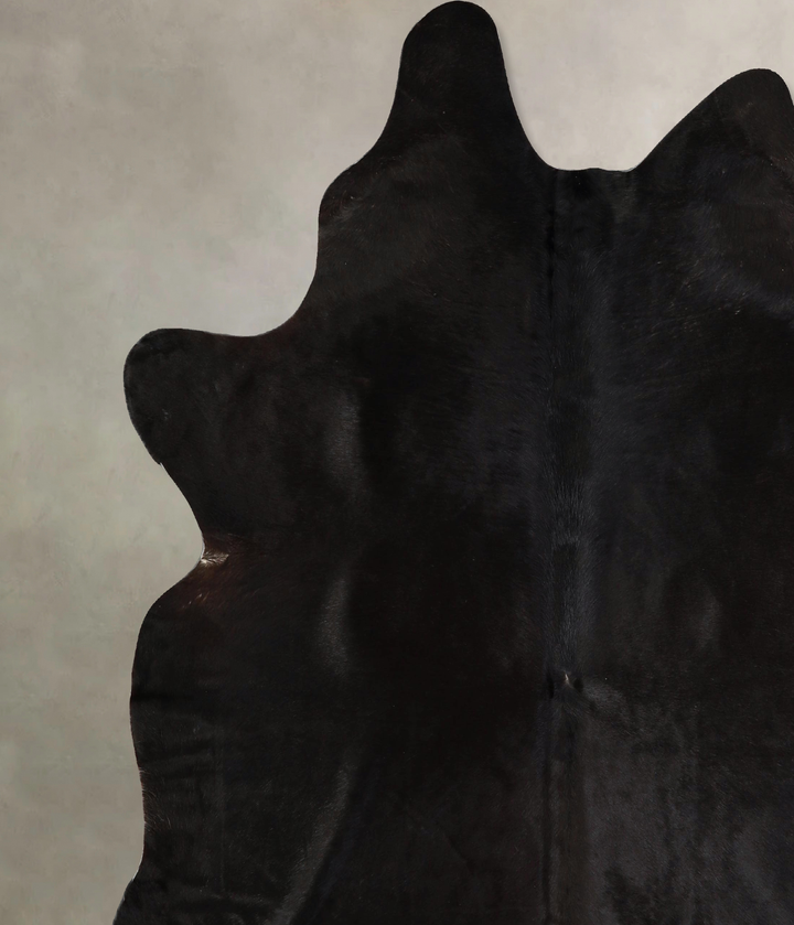 Solid Black X-Large Brazilian Cowhide Rug 7'3"H x 6'10"W #A43265 by Hudson Hides