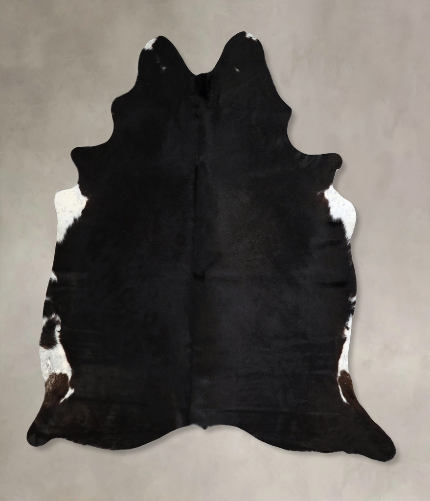 Solid Black X-Large Brazilian Cowhide Rug 7'0"H x 6'1"W #A43266 by Hudson Hides