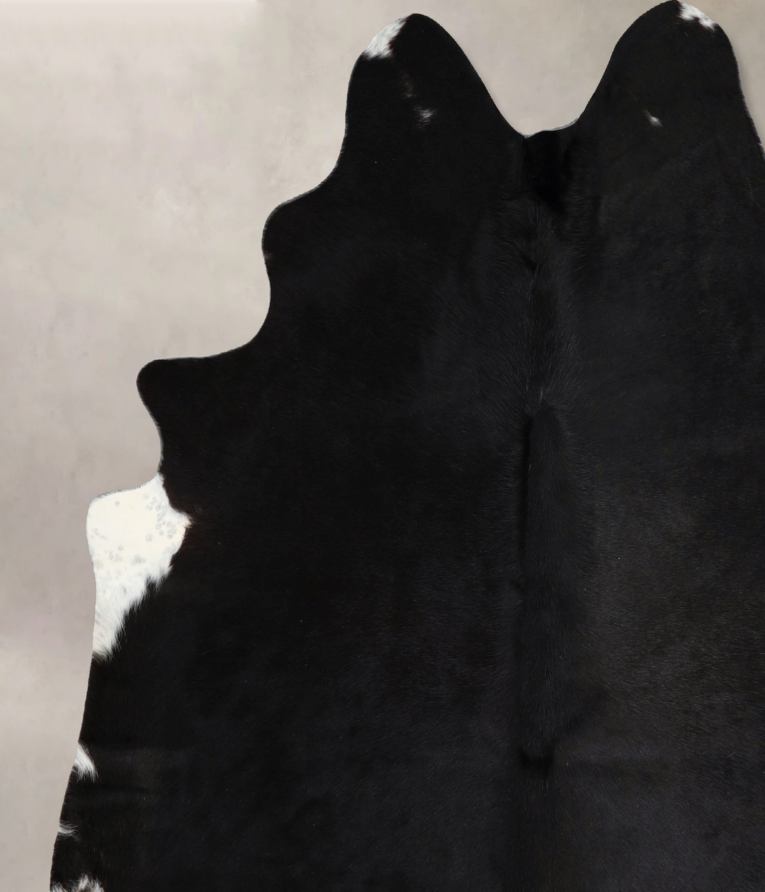 Solid Black X-Large Brazilian Cowhide Rug 7'0"H x 6'1"W #A43266 by Hud