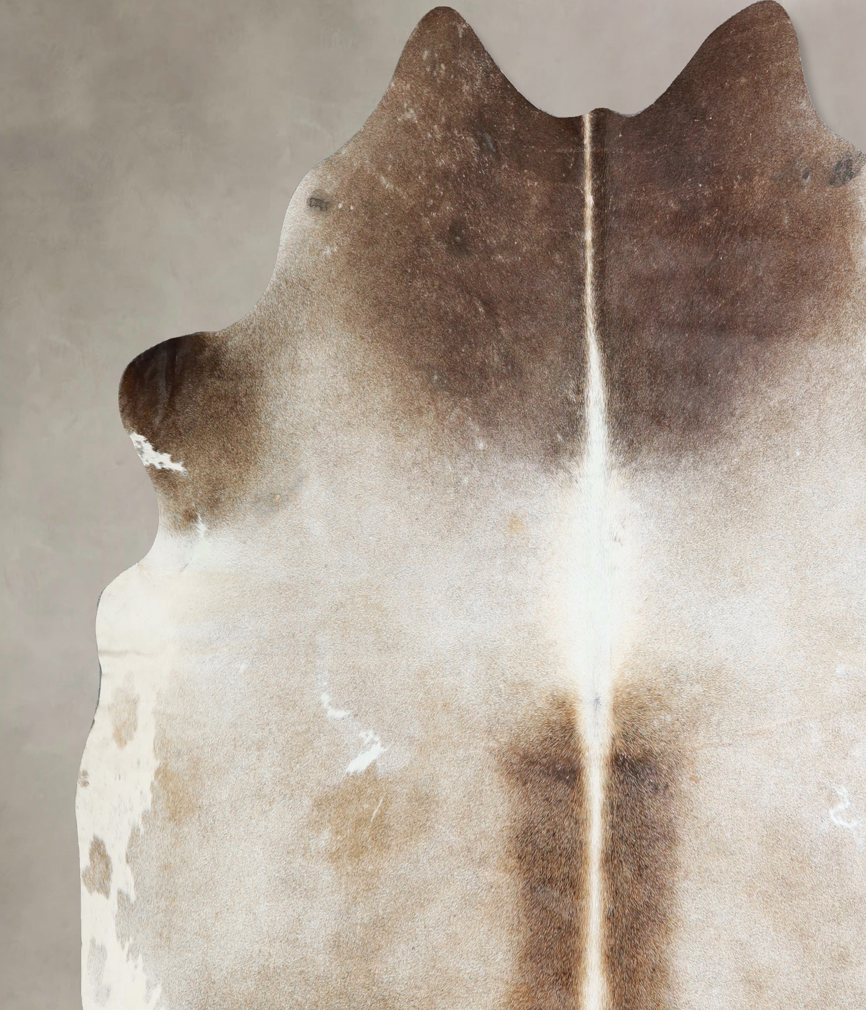 Grey with Beige Cowhide Rug #A43271