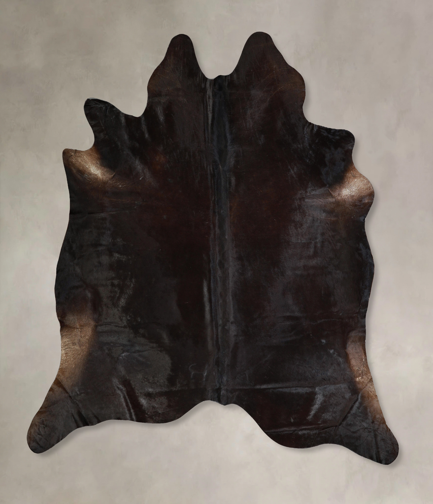 Solid Black XX-Large Brazilian Cowhide Rug 7'11"H x 7'7"W #A43272 by Hudson Hides