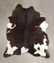 Chocolate and White X-Large Brazilian Cowhide Rug 7'1