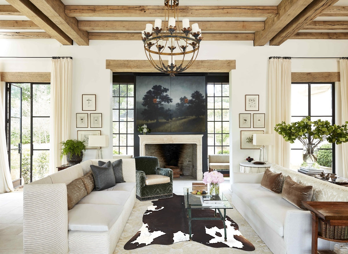 Chocolate and White Cowhide Rug #A43276