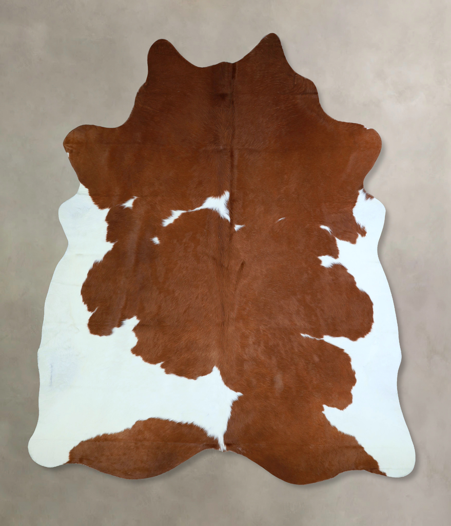 Brown and White XX-Large Brazilian Cowhide Rug 7'11"H x 6'8"W #A43277 by Hudson Hides