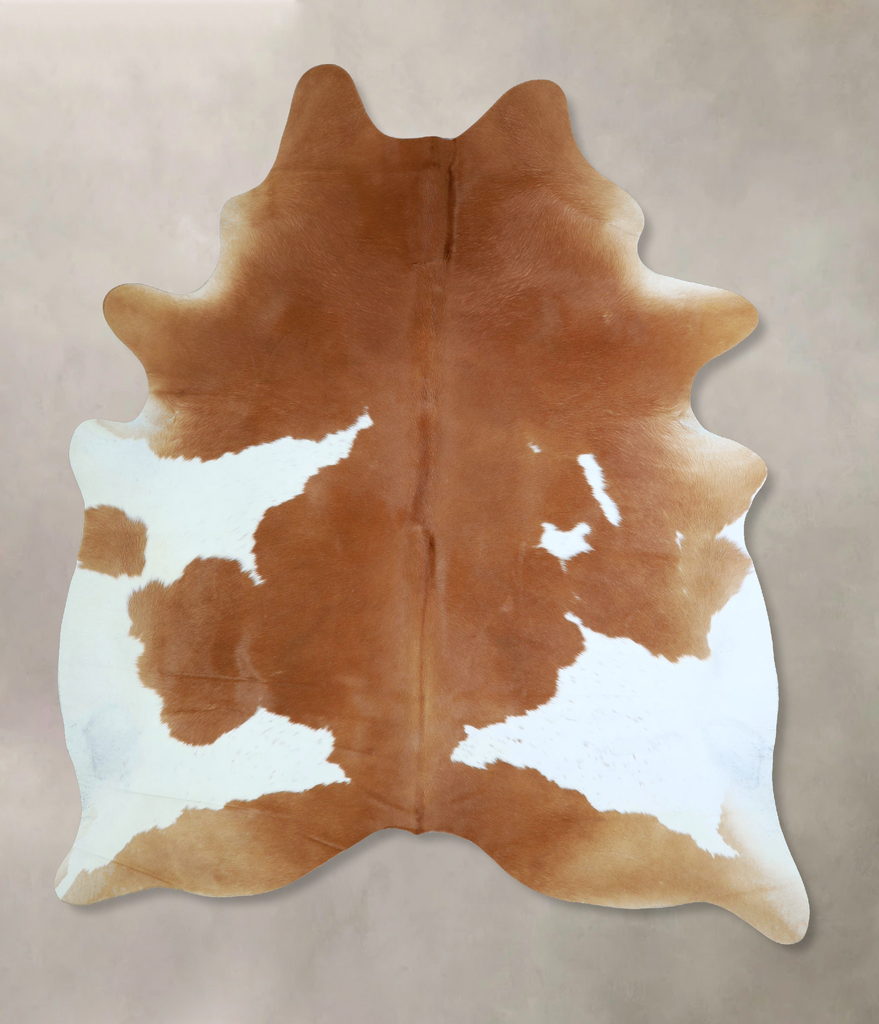 Brown and White X-Large Brazilian Cowhide Rug 7'7"H x 6'2"W #A43279 by Hudson Hides