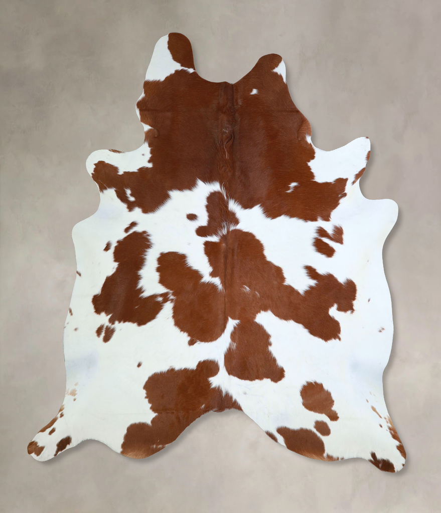Brown and White XX-Large Brazilian Cowhide Rug 7'11"H x 7'0"W #A43282 by Hudson Hides
