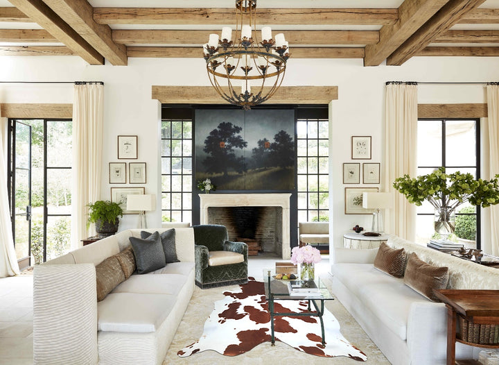 Brown and White XX-Large Brazilian Cowhide Rug 7'11"H x 7'0"W #A43282 by Hudson Hides