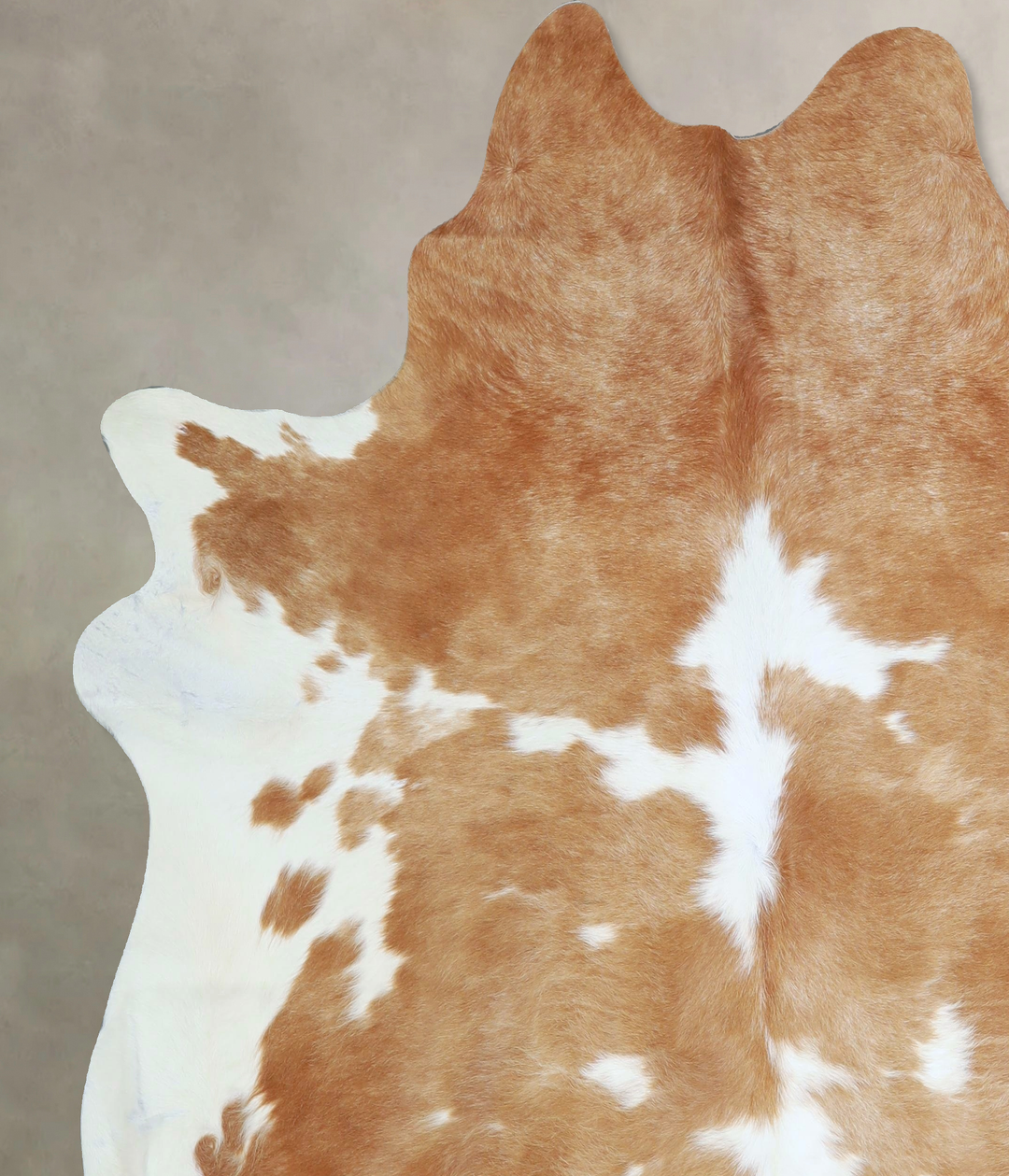Beige and White X-Large Brazilian Cowhide Rug 7'0"H x 6'7"W #A43285 by