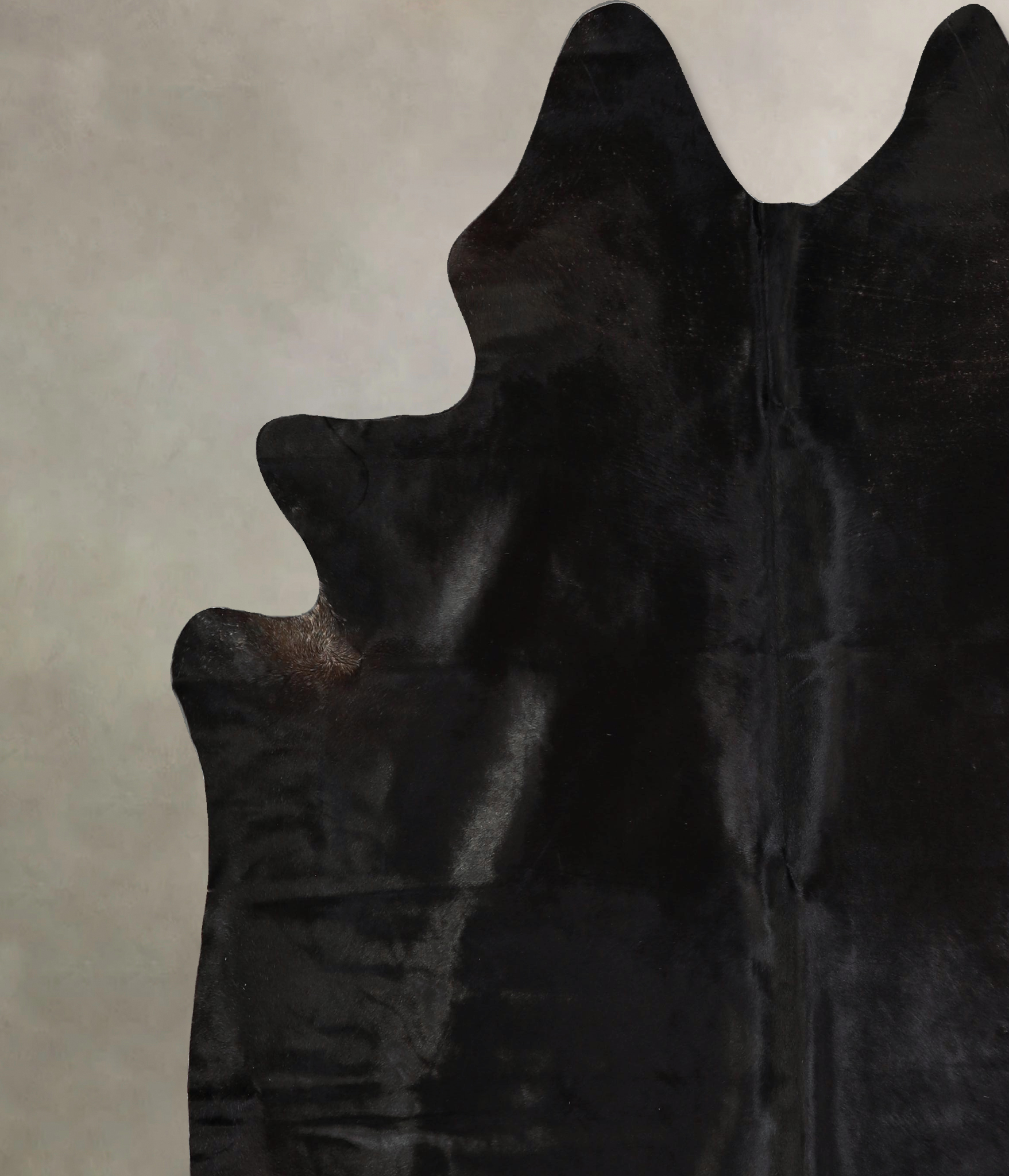 Solid Black Cowhide Rug #A43288