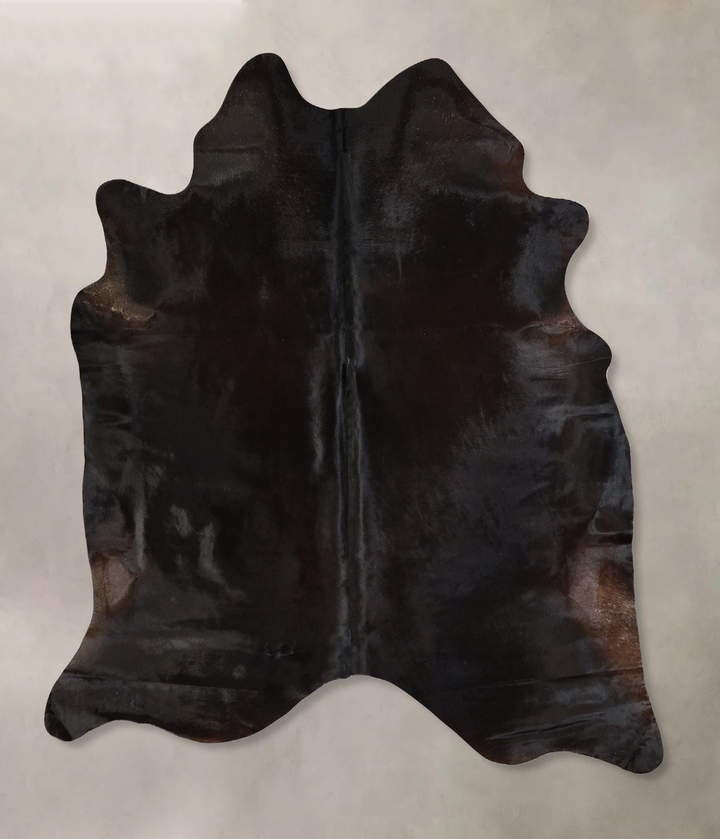 Solid Black X-Large Brazilian Cowhide Rug 6'8"H x 6'2"W #A43290 by Hudson Hides