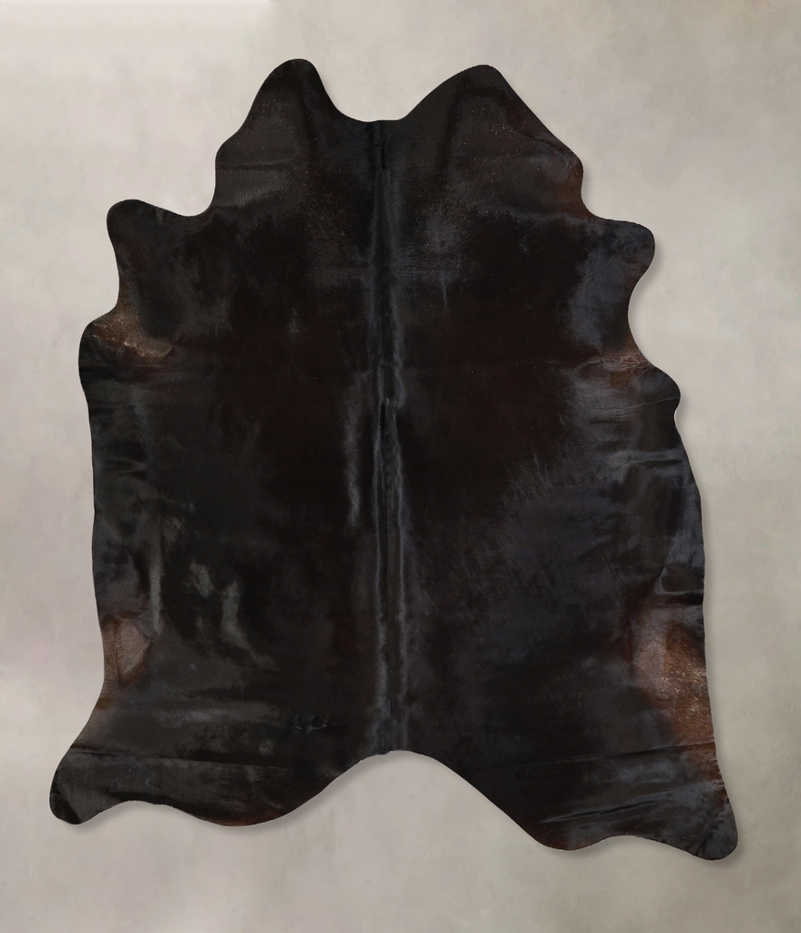Solid Black X-Large Brazilian Cowhide Rug 6'8"H x 6'2"W #A43290 by Hudson Hides
