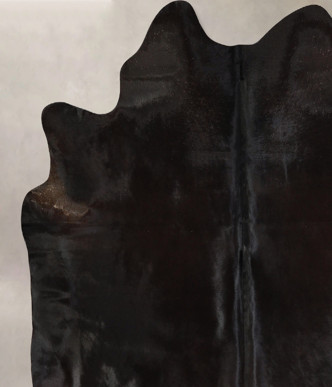 Solid Black X-Large Brazilian Cowhide Rug 6'8"H x 6'2"W #A43290 by Hud