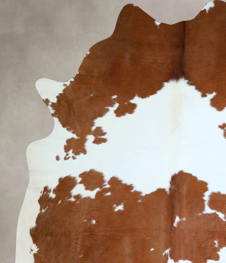 Brown and White XX-Large Brazilian Cowhide Rug 8'1"H x 6'10"W #A43293 by Hudson Hides