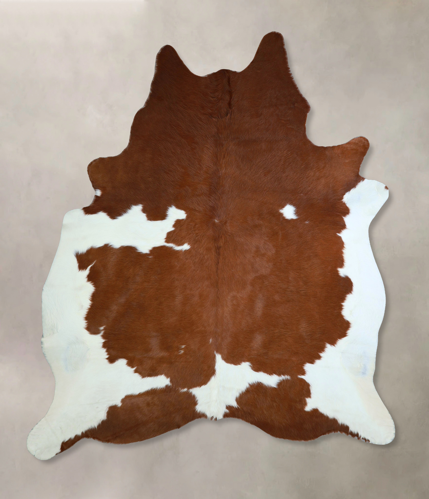 Brown and White XX-Large Brazilian Cowhide Rug 7'11"H x 6'8"W #A43294 by Hudson Hides